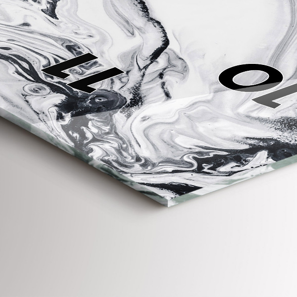 Ceas vertical de perete din sticlă Marmură cu cerneală abstractă