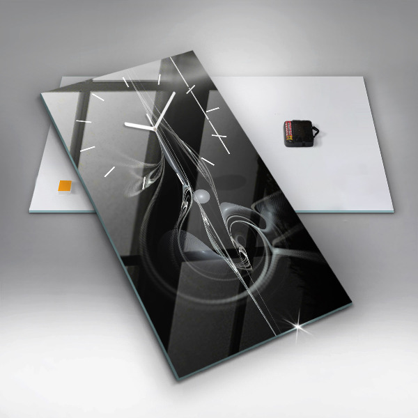 Ceas vertical de perete din sticlă Fum abstract