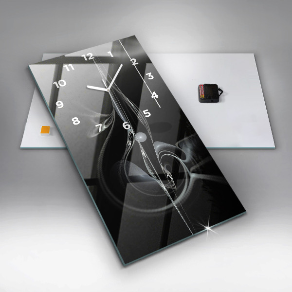 Ceas vertical de perete din sticlă Fum abstract