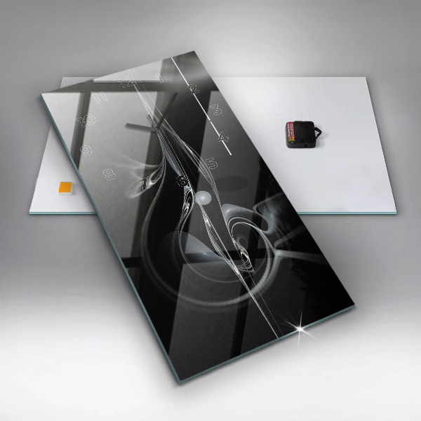 Ceas vertical de perete din sticlă Fum abstract