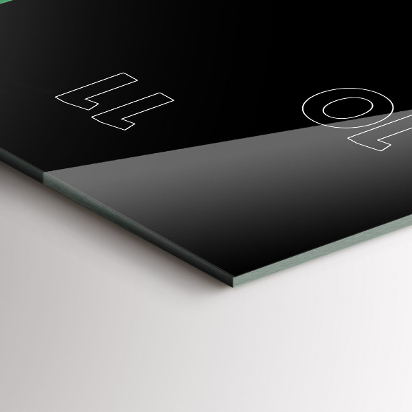 Ceas vertical de perete din sticlă Abstracția verde