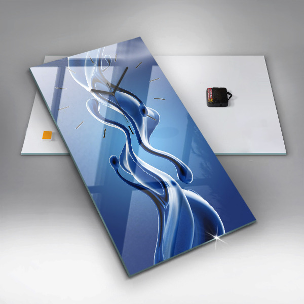 Ceas vertical de perete din sticlă Abstracție lichidă