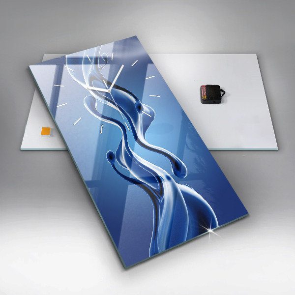 Ceas vertical de perete din sticlă Abstracție lichidă