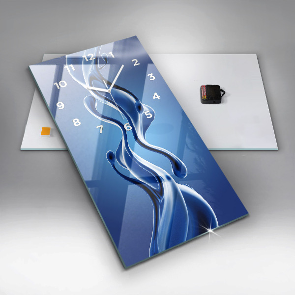 Ceas vertical de perete din sticlă Abstracție lichidă
