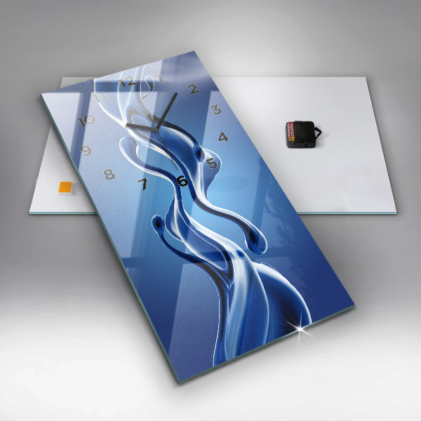 Ceas vertical de perete din sticlă Abstracție lichidă