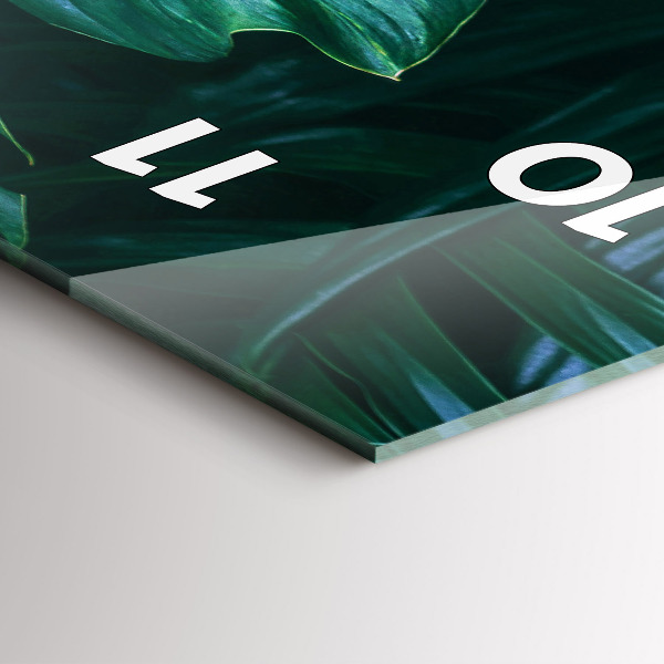 Ceas vertical de perete din sticlă Partea tropicală a naturii