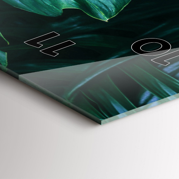 Ceas vertical de perete din sticlă Partea tropicală a naturii