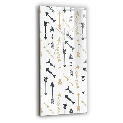 Ceas vertical de perete din sticlă Model geometric hipster