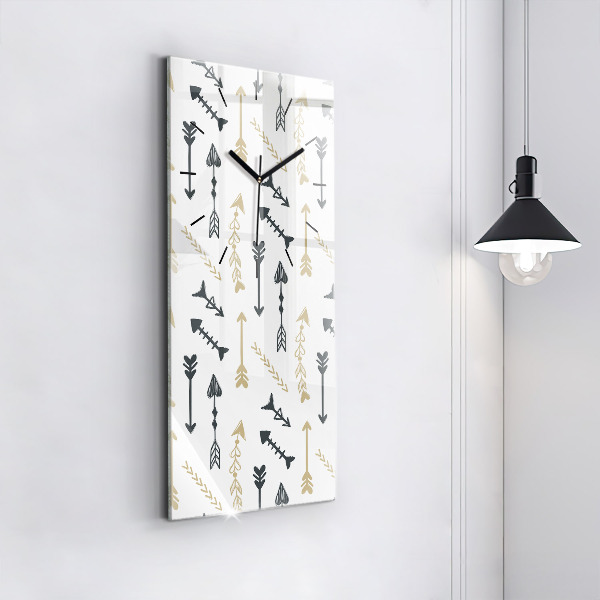Ceas vertical de perete din sticlă Model geometric hipster