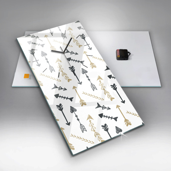 Ceas vertical de perete din sticlă Model geometric hipster