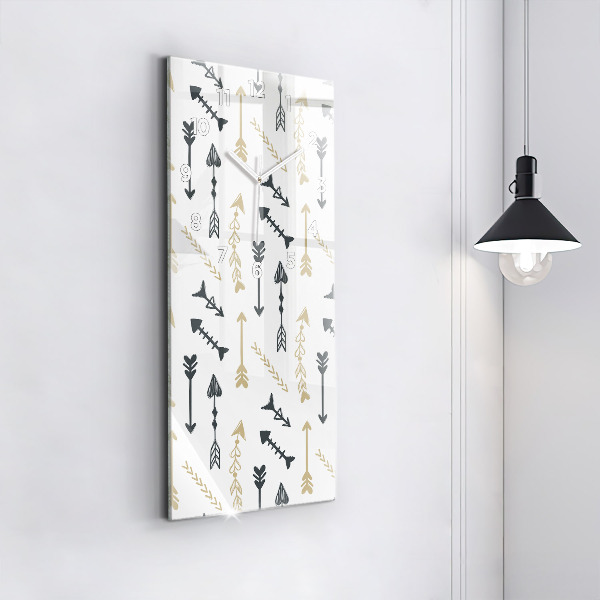 Ceas vertical de perete din sticlă Model geometric hipster
