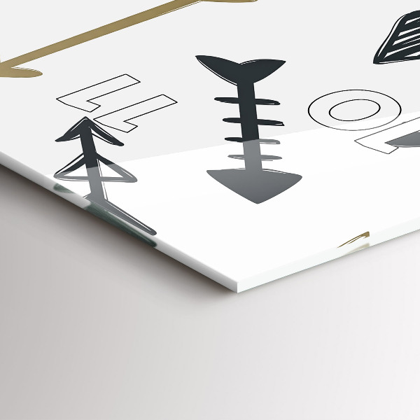 Ceas vertical de perete din sticlă Model geometric hipster