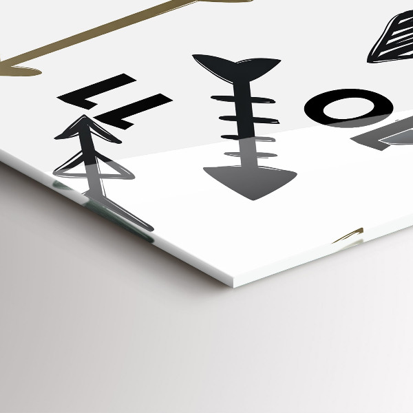 Ceas vertical de perete din sticlă Model geometric hipster