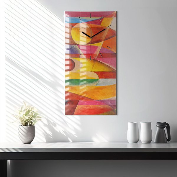 Ceas vertical de perete din sticlă Artă Decorație Abstracție