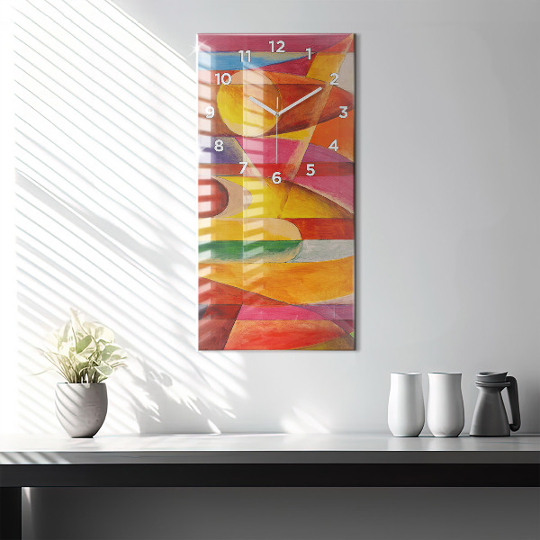 Ceas vertical de perete din sticlă Artă Decorație Abstracție