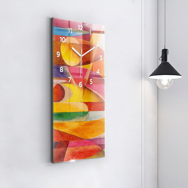 Ceas vertical de perete din sticlă Artă Decorație Abstracție