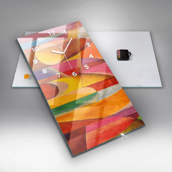 Ceas vertical de perete din sticlă Artă Decorație Abstracție