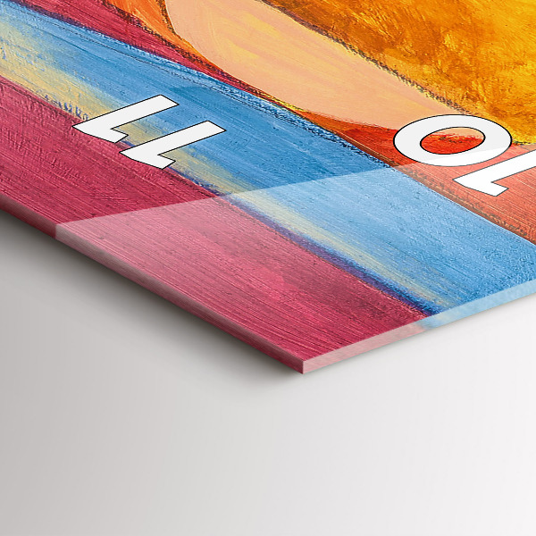 Ceas vertical de perete din sticlă Artă Decorație Abstracție