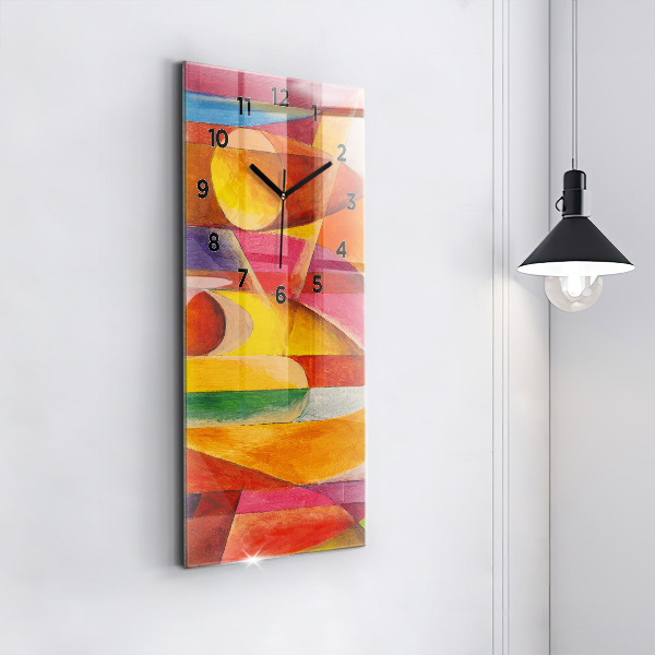 Ceas vertical de perete din sticlă Artă Decorație Abstracție