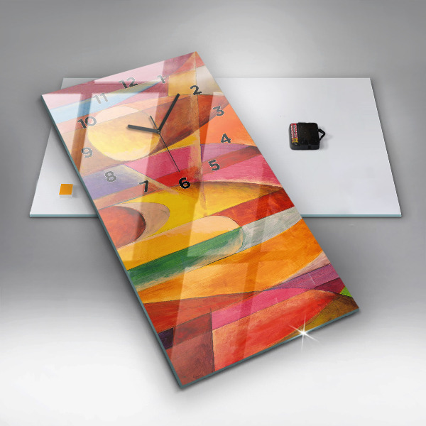 Ceas vertical de perete din sticlă Artă Decorație Abstracție