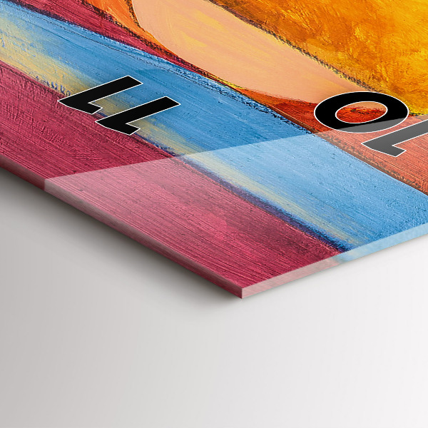 Ceas vertical de perete din sticlă Artă Decorație Abstracție