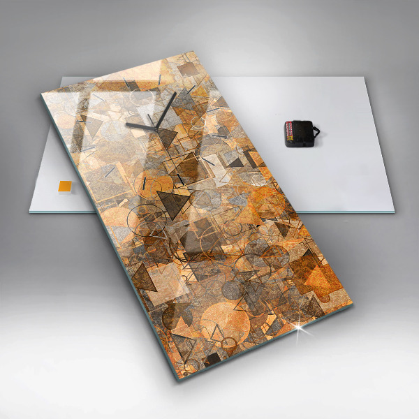Ceas vertical de perete din sticlă Forme geometrice