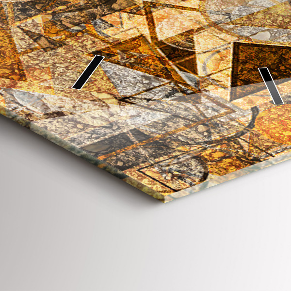 Ceas vertical de perete din sticlă Forme geometrice