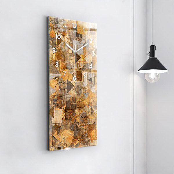 Ceas vertical de perete din sticlă Forme geometrice