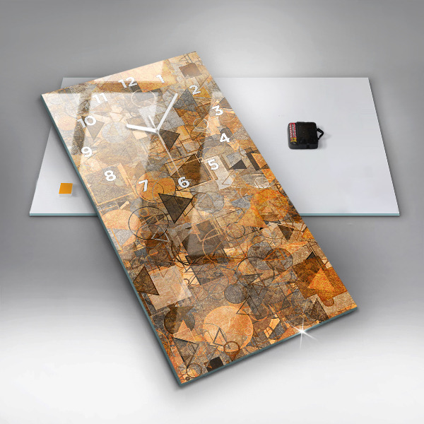 Ceas vertical de perete din sticlă Forme geometrice