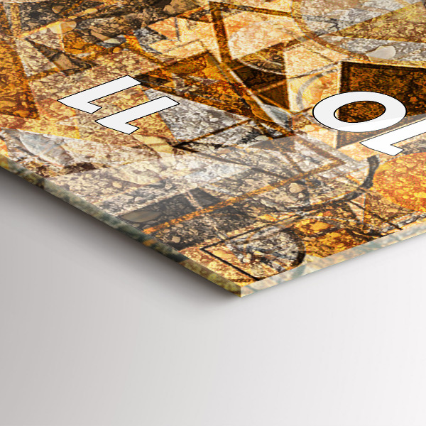 Ceas vertical de perete din sticlă Forme geometrice