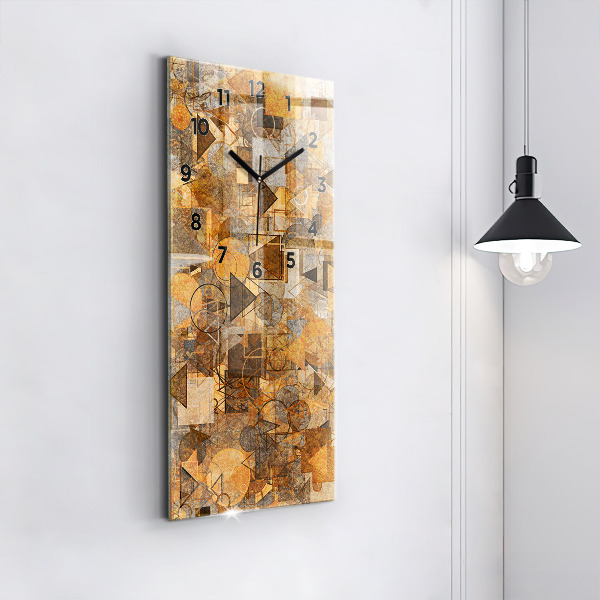 Ceas vertical de perete din sticlă Forme geometrice