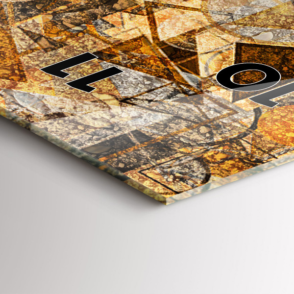 Ceas vertical de perete din sticlă Forme geometrice