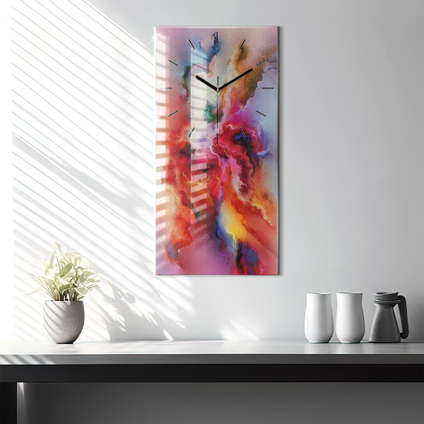 Ceas vertical de perete din sticlă Vopsele vărsate