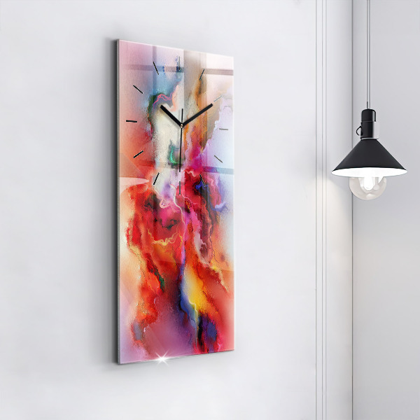 Ceas vertical de perete din sticlă Vopsele vărsate