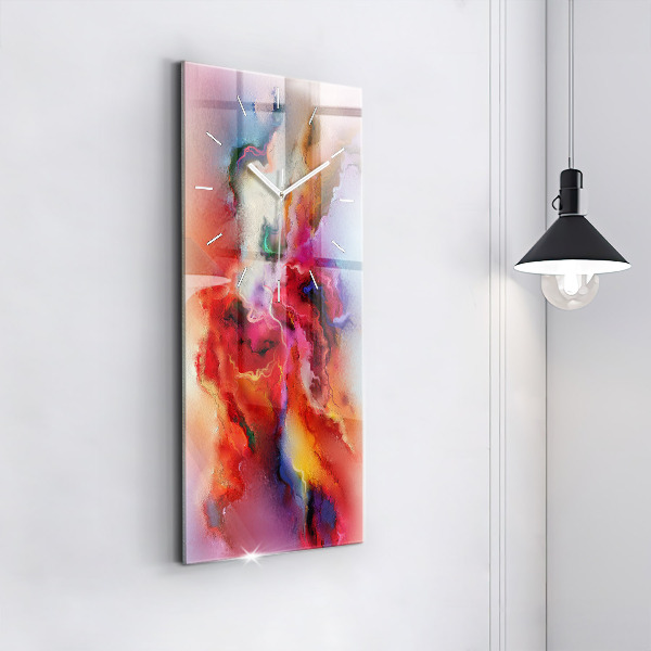 Ceas vertical de perete din sticlă Vopsele vărsate