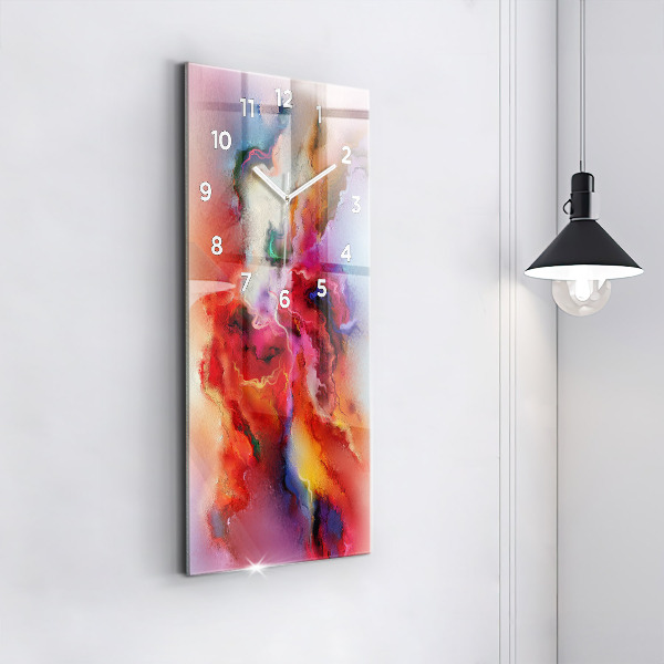Ceas vertical de perete din sticlă Vopsele vărsate