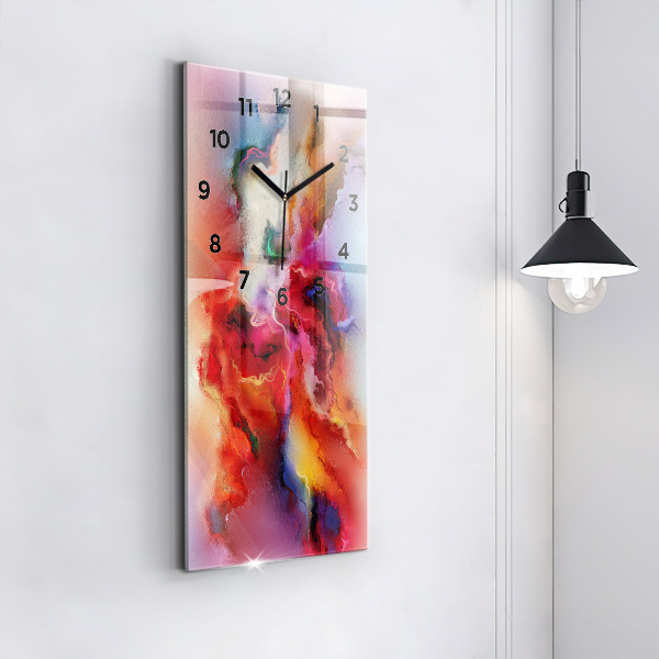 Ceas vertical de perete din sticlă Vopsele vărsate