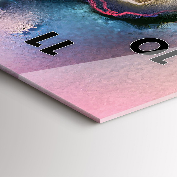 Ceas vertical de perete din sticlă Vopsele vărsate