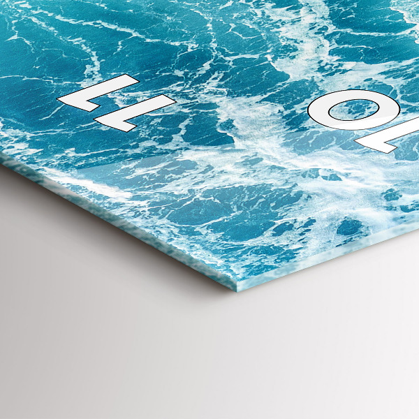 Ceas vertical de perete din sticlă Valurile oceanului