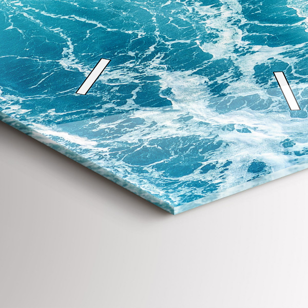 Ceas vertical de perete din sticlă Valurile oceanului