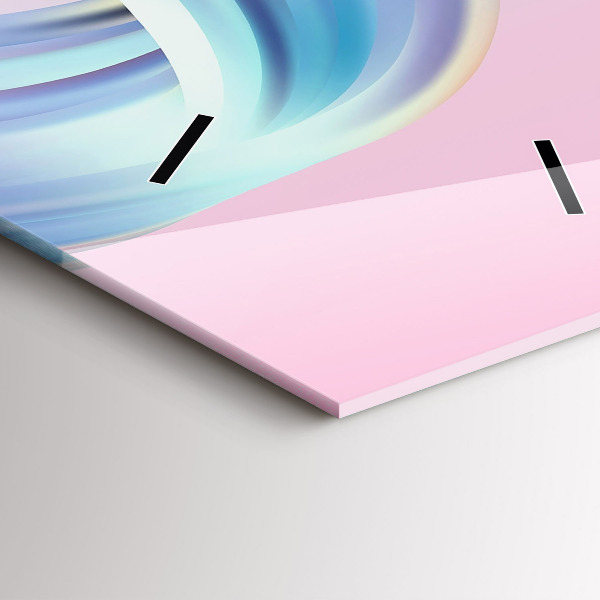 Ceas vertical de perete din sticlă Abstracția valului pastel
