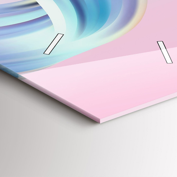 Ceas vertical de perete din sticlă Abstracția valului pastel