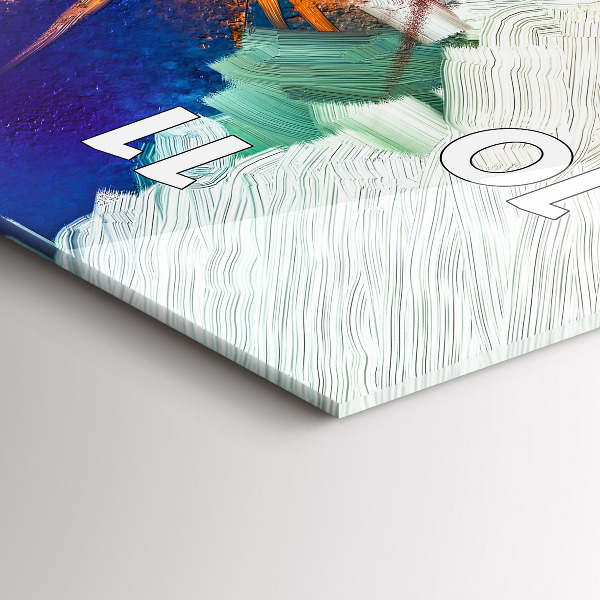 Ceas vertical de perete din sticlă Flori abstracte