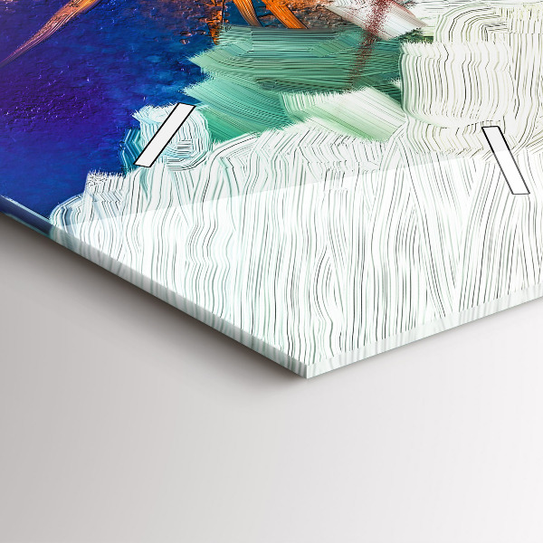 Ceas vertical de perete din sticlă Flori abstracte