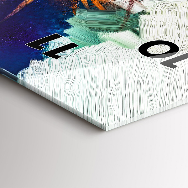 Ceas vertical de perete din sticlă Flori abstracte