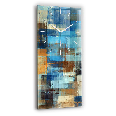 Ceas vertical de perete din sticlă Fundal colorat – abstracție