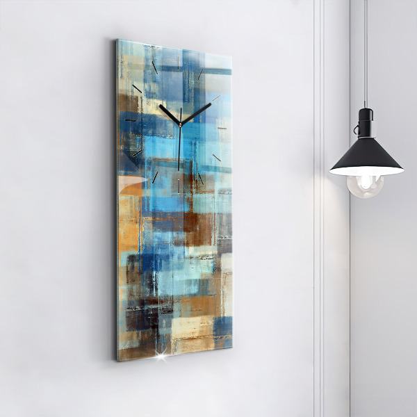 Ceas vertical de perete din sticlă Fundal colorat – abstracție