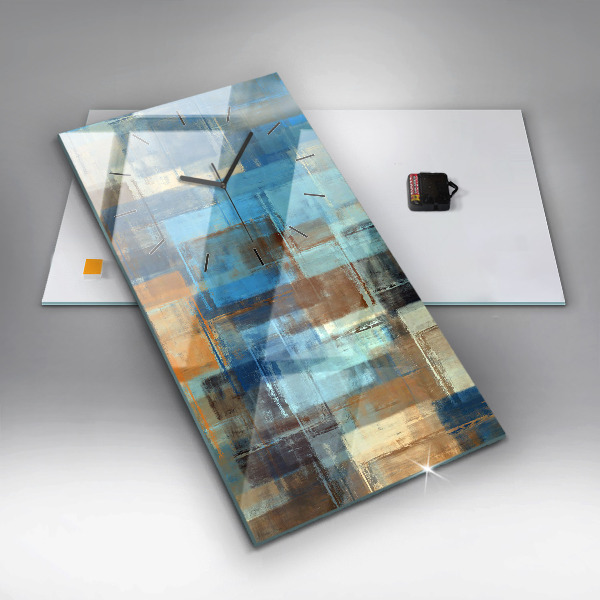 Ceas vertical de perete din sticlă Fundal colorat – abstracție