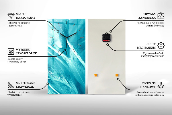 Ceas vertical de perete din sticlă Fundal colorat – abstracție