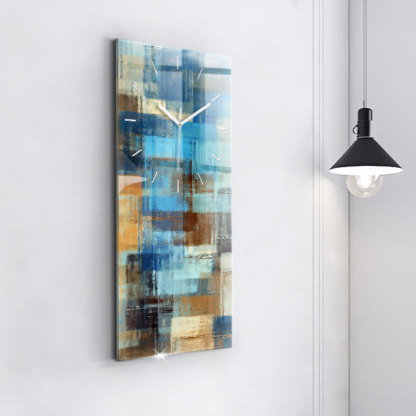 Ceas vertical de perete din sticlă Fundal colorat – abstracție